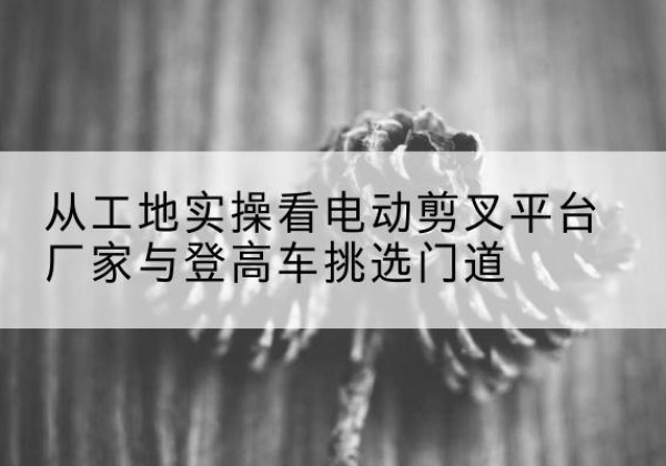 河东区电动剪叉升降平台厂家-从工地实操看电动剪叉平台厂家与登高车挑选门道